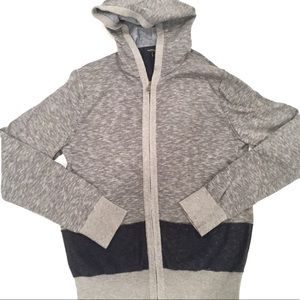 BR Men’s S zip up lightweight hoodie, gray/blue